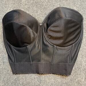 Dominique Noemi Low Back Strapless Black Backless Bustier Bra 40F Sweetheart